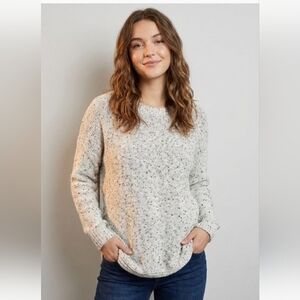 Northern Reflections Knit Pullover Cookie and Cream Speckled Sweater  Size Small